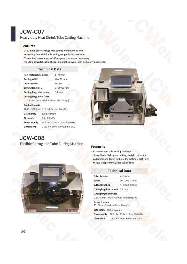 JCW-C08 Heavy Duty Heat Shrink Tube/Braided Copper Tube Cutting Machine (copy)